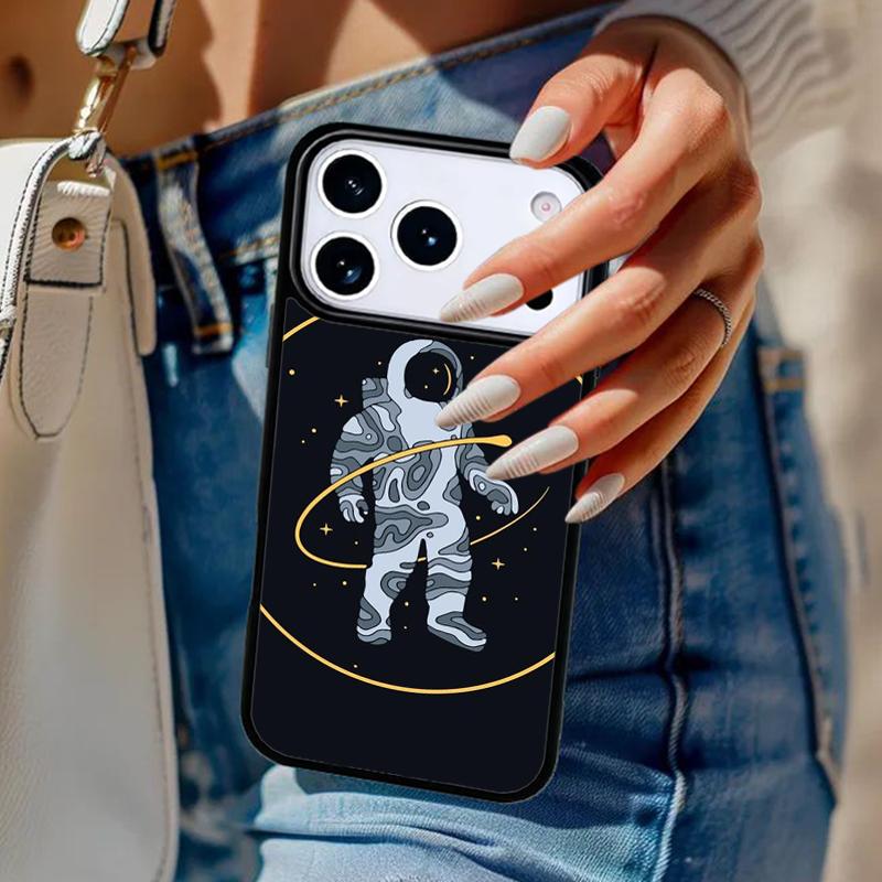 Starry Space Moon Astronaut Aesthetic Phone Case For iPhone 17 Air 14 15 13 12 Max Cover For Apple 16e 11 Pro Max Plus Coque