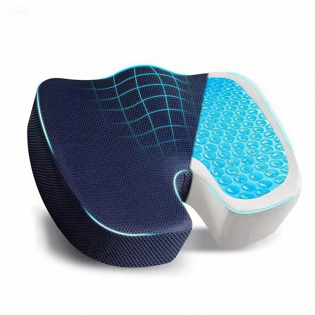 45D Cooling Gel Memory Foam Seat Cushion Orthopedic Office Chair Pad Car Butt Cushion for Tailbone Pain Relief