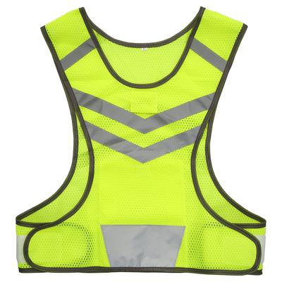וסט ריצת ספורט בחוץ מתכוונן ציוד בטיחות רשת קל משקל עם 2 נורות לד