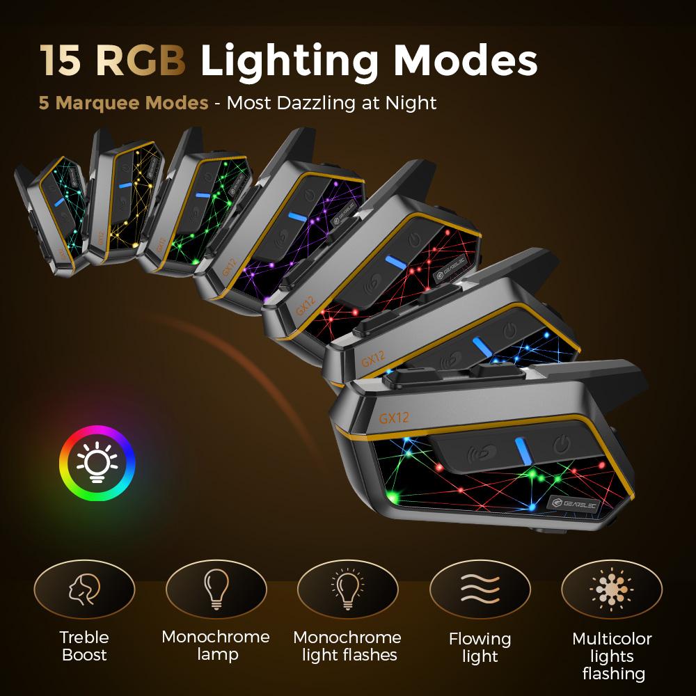 Motorradhelm Gegensprechanlage Dual-Chip Bluetooth Kommunikationssystem 10 Fahrer 2000m Motorrad BT Interphone