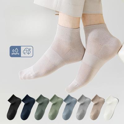 Herren Sommer Atmungsaktive Mesh Dünne Mid-calf Socken: Einfacher und eleganter Stil, Saubere und erfrischende Farbe, Lässige kurze Socken