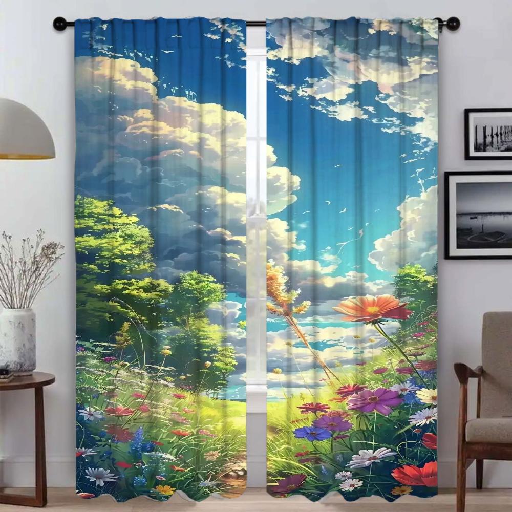 

Летняя затемняющая штора для комнаты 2 панели тюль для спальни кухни шторы домашние интерьерные шторы перегородка шторы для гостиной детской W132xH274cmx2pcs-CL