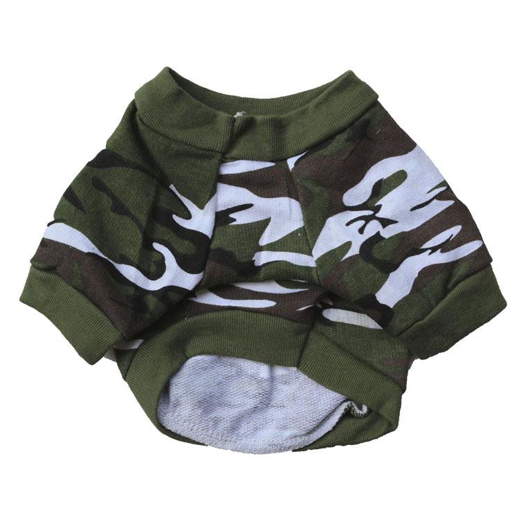 Pet Camouflage Raglan T-shirt No. 07 for Dogs & Cats - Small, Spring/Autumn Style