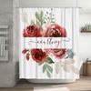 Watercolor Floral Bath Curtain With Name For Bathroom Decor Red Rose Design Shower Curtain 72 X 84 Inches