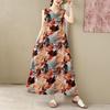 Sleeveless Plus Size Cotton Vintage Floral New In Dresses for Women Casual Loose Long Summer Dress