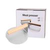 Köttpress i rostfritt stål med ekhandtag