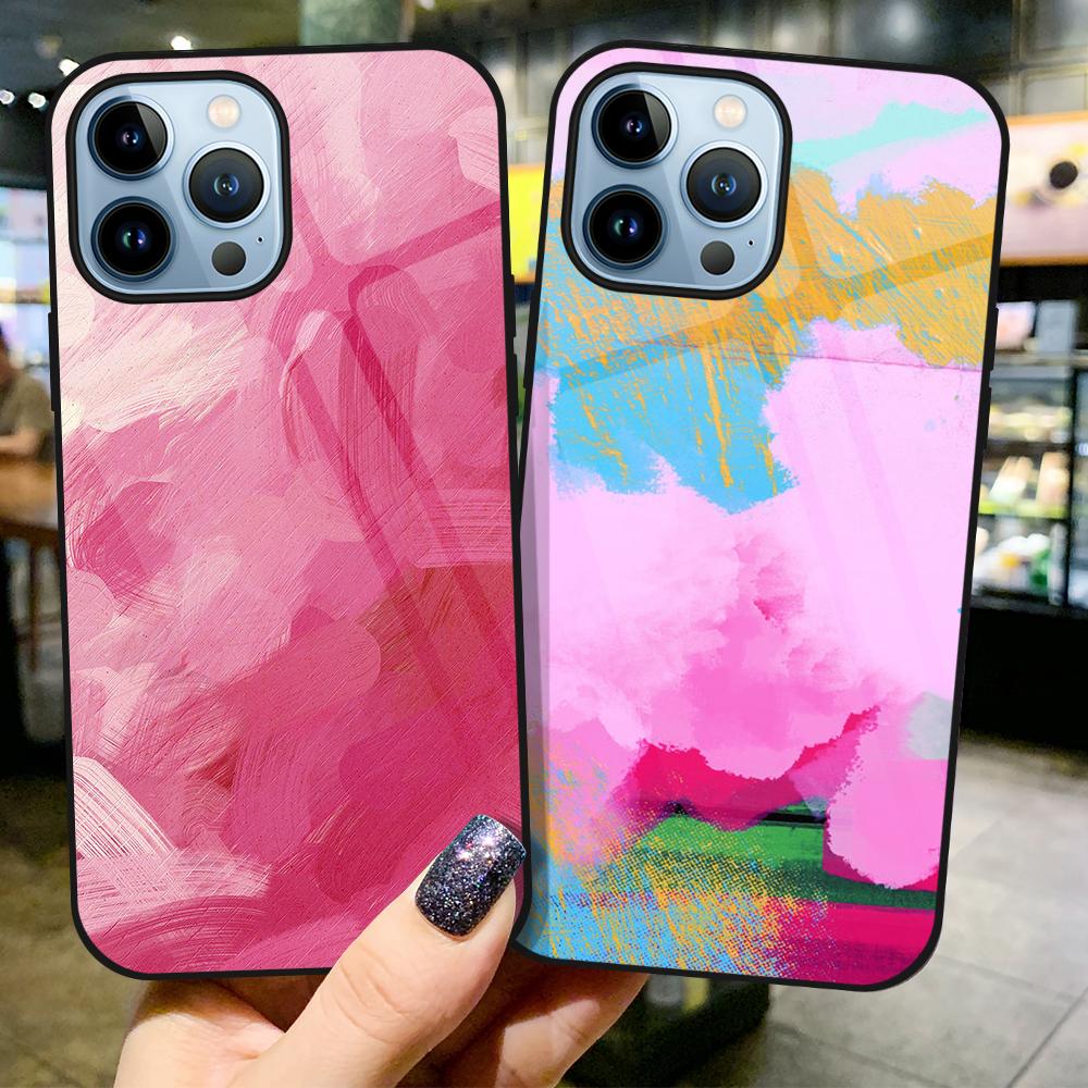 Aesthetic Graffiti Phone Case For Iphone 14 13 11 12 Pro Max Mini Xs Xr X 7 8 6s Plus Se 2022 Tempered Glass Cover Bumper Fundas