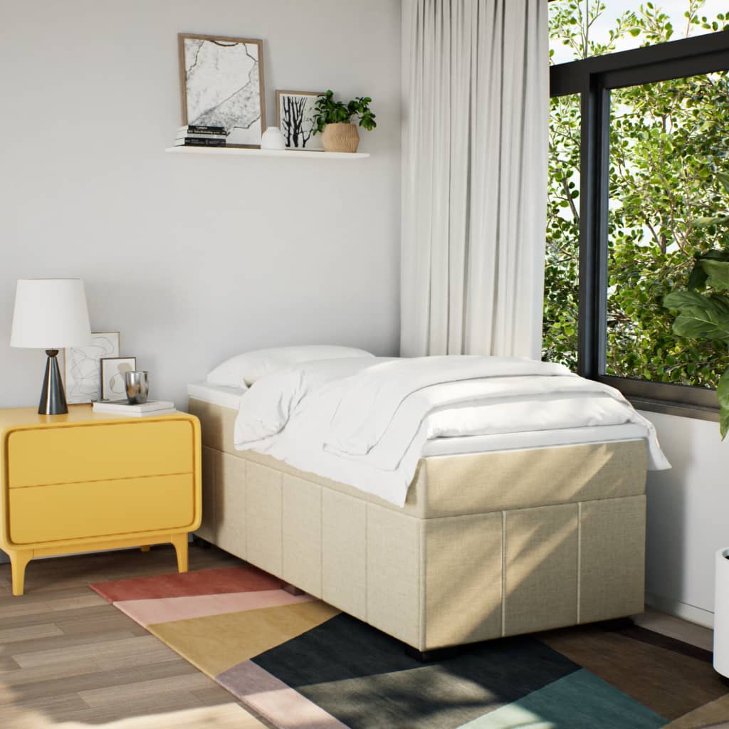 Vidaxl Letto Continentale Con Materasso, Crema, Tessuto, 80X200 Cm
