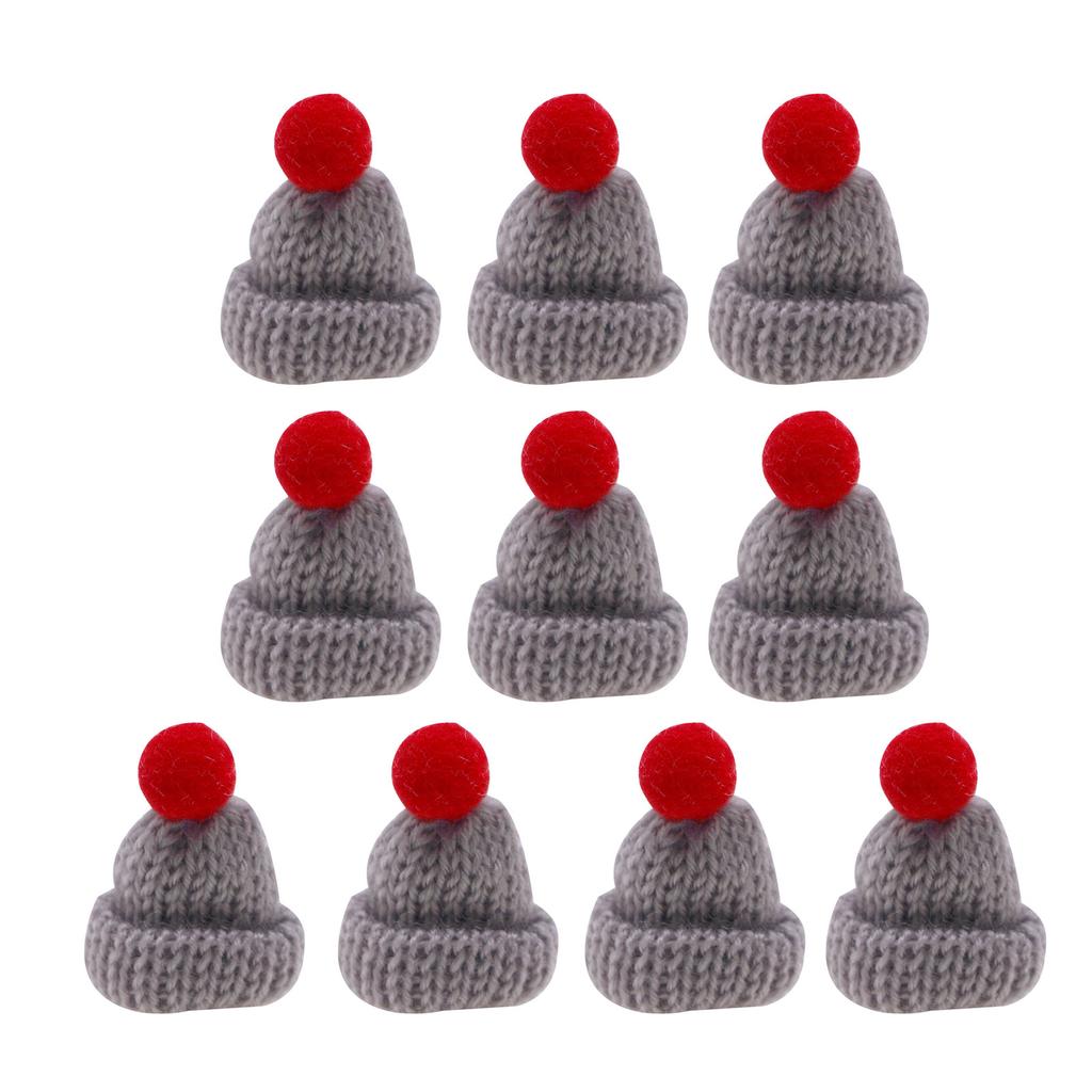 Collection of 10 Mini Knitted Hats for DIY Crafts Decorations for Home Bedroom Crafts Making Supplies