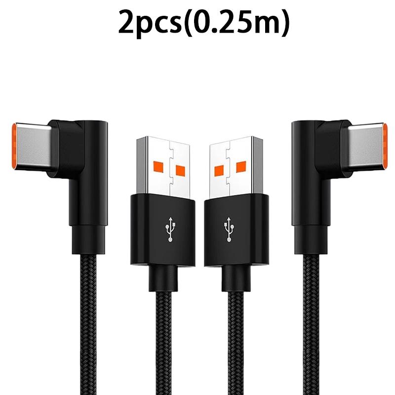 Caricabatterie a gomito a 90 gradi Cavo intrecciato in nylon 6A Tipo C Cavo di ricarica rapida USB per cavo caricabatterie Redmi