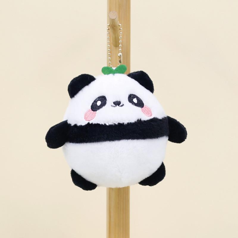 Cute Panda Plush Toy Keychain Short Plush Stuffed Doll For Couples