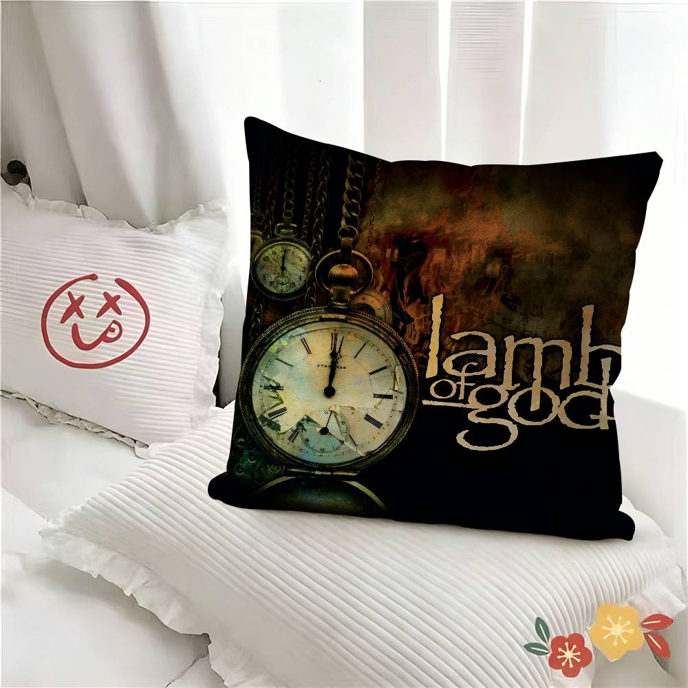 pc Band LLamb Of GGod Pillow Case Fashion Square Pillowcase Bedroom Sofa Room Ins Decoration Leisure