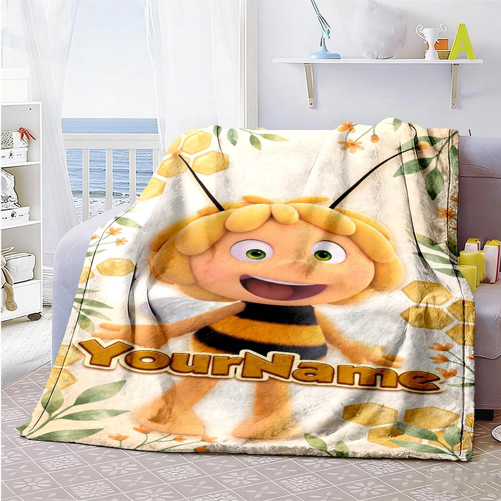 Biene Maja Customize Your Name Blanket Lightweight Personalized Blanket Comfortable Throw For Bed Nap Living Room Couch for All Occasions
