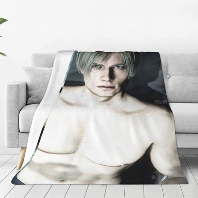 L-Leon Kennedy Game Blanket Coral Fleece Plush Relax Super Soft Throw Blanket for Sofa Quilt