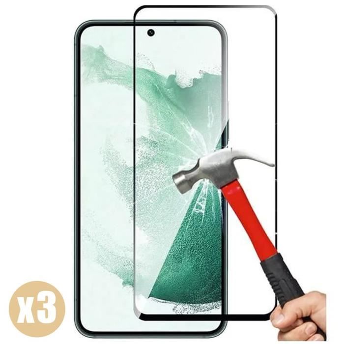 Full Tempered Glass for Samsung S22 Plus - PROSHOP - Pack of 3 - 9H Resistance - Black
