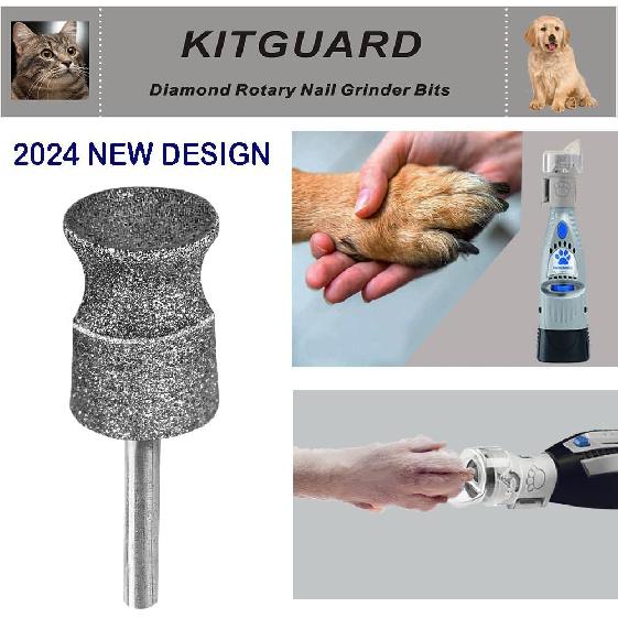 Diamond Dremel Dog Nail Grinder Bits for Rotary Tool-1/8'' Dremel Dog Nail Grinder Attachment-Pet Bit Work for Animals Nail Care (XX Large Q)