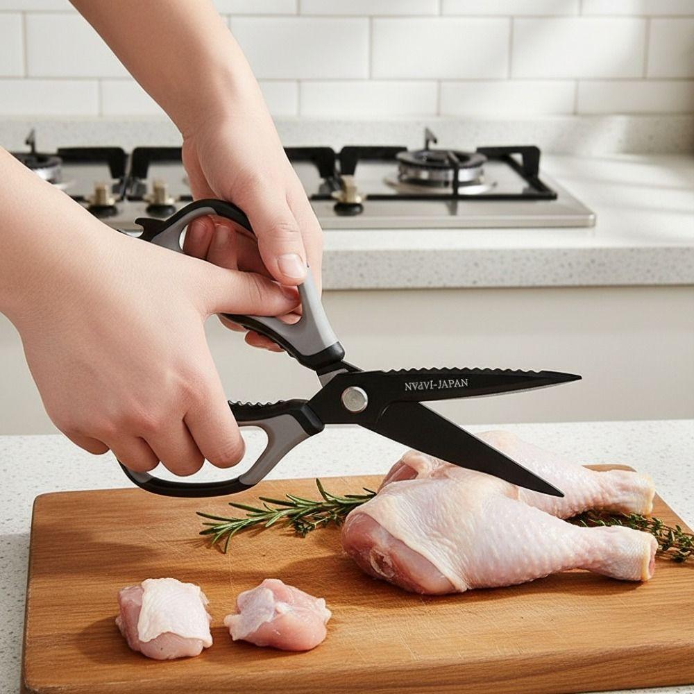 Heavy-Duty Chicken Bones Scissor Black Kitchen Shear Multifunctional Kitchen Scissor  Poultry