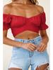 2024 Sexy Off-the-Shoulder Ruffle Tie-Back Top for Women in European and American Styles