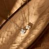 Four-Leaf Clover Necklace for Women with Diamond-Inlaid Pendant - Shiny INS Style Collarbone Chain.