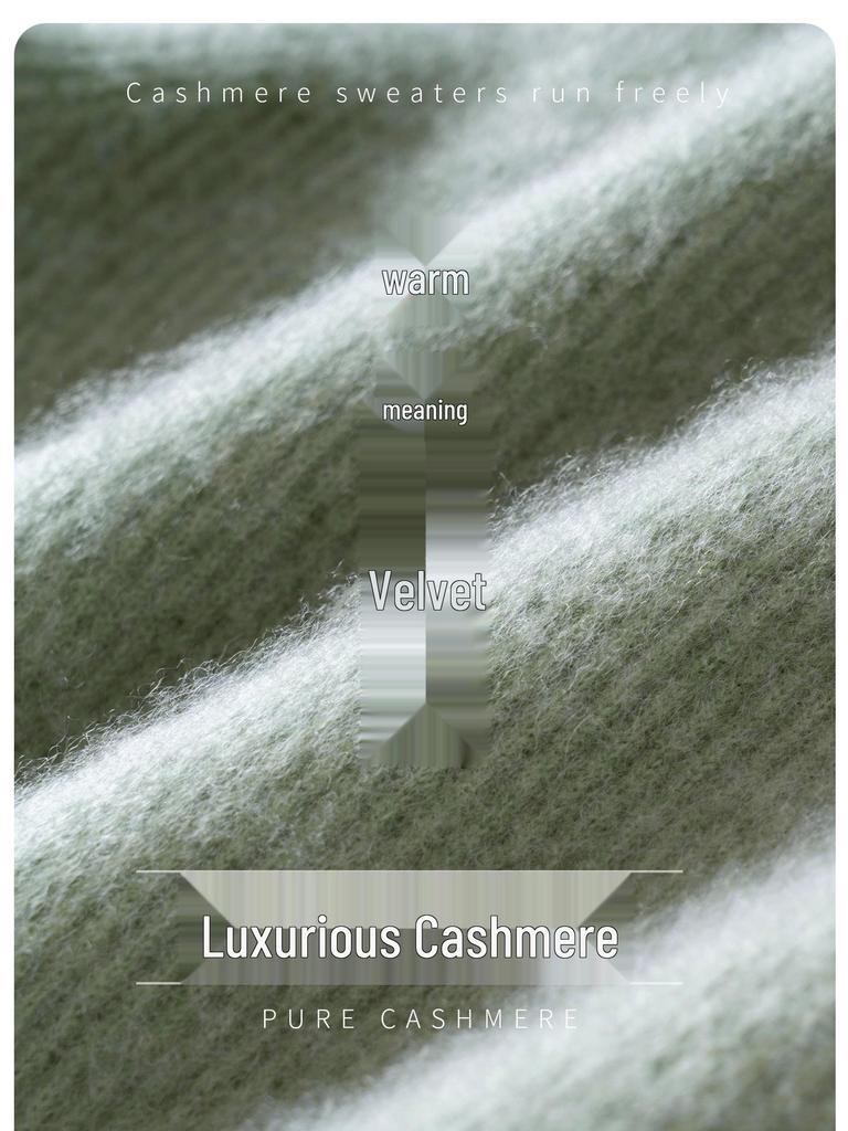 Women's Sweet Style Cashmere Sweater - Round Neck, Loose Fit, Slimming One-Piece Knit