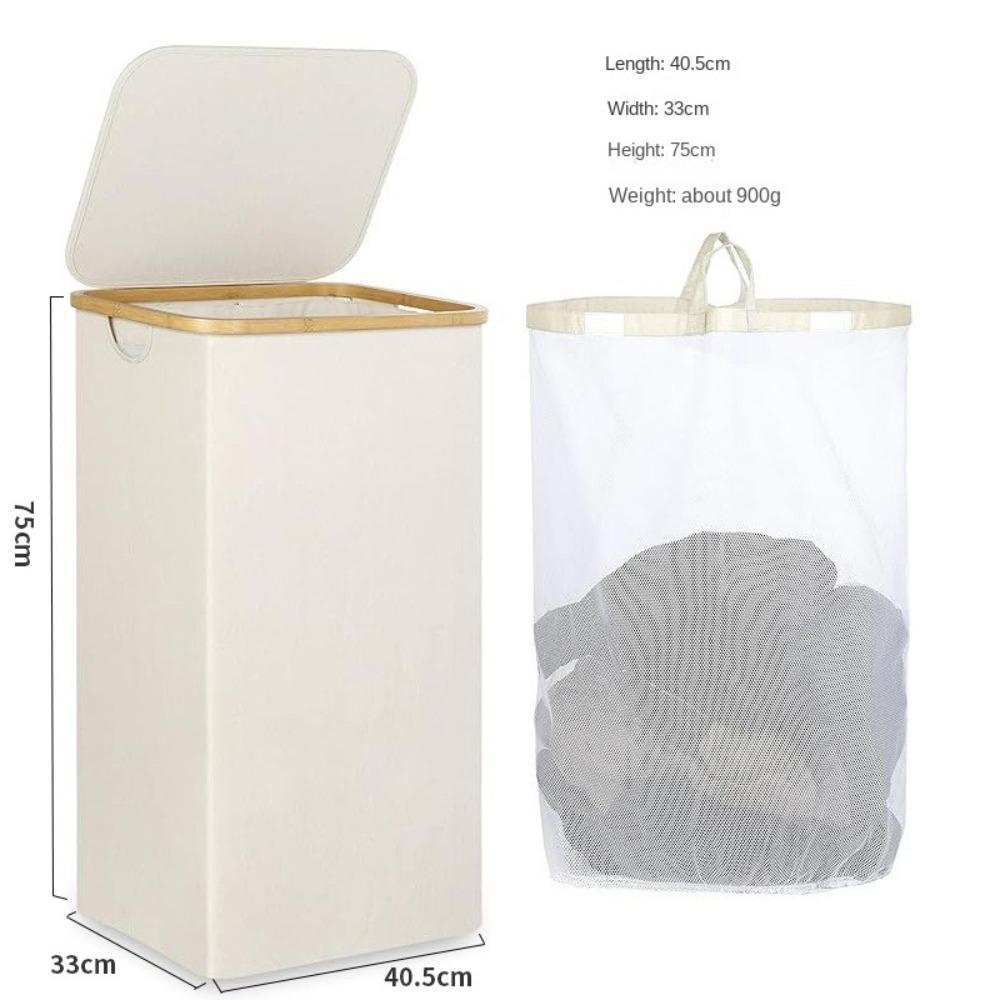New 110L Laundry Basket with Lid Handle Collapsible Clothes Hamper Large Capacity Removable Bag Laundry Bag for Bathroom