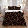3Pcs Candy Cane Pattern Printed Bedding Set, Breathable And Soft, Machine Washable, Christmas Gift, Suitable for Bedroom Decoration, 15142