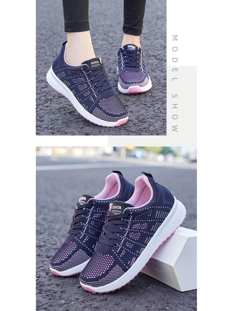 Damen Atmungsaktive Fly-Knit Sneakers, Lässige Vielseitige Schuhe für Mütter mittleren Alters und ältere Mütter