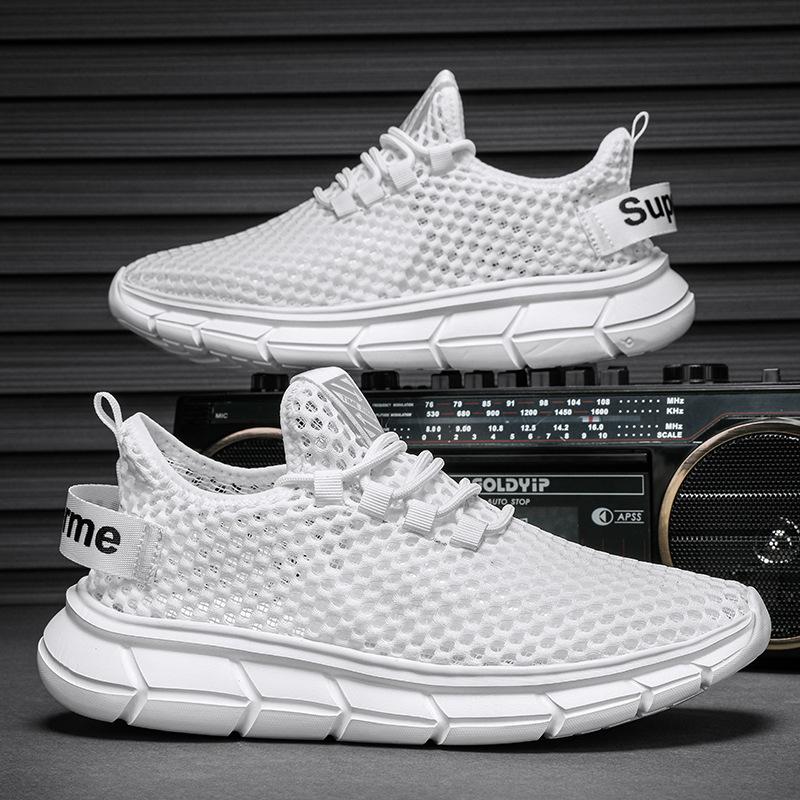 Mesh shoes summer men's new men's shoes breathable thin mesh hollow mesh sports running casual deodorant shoes