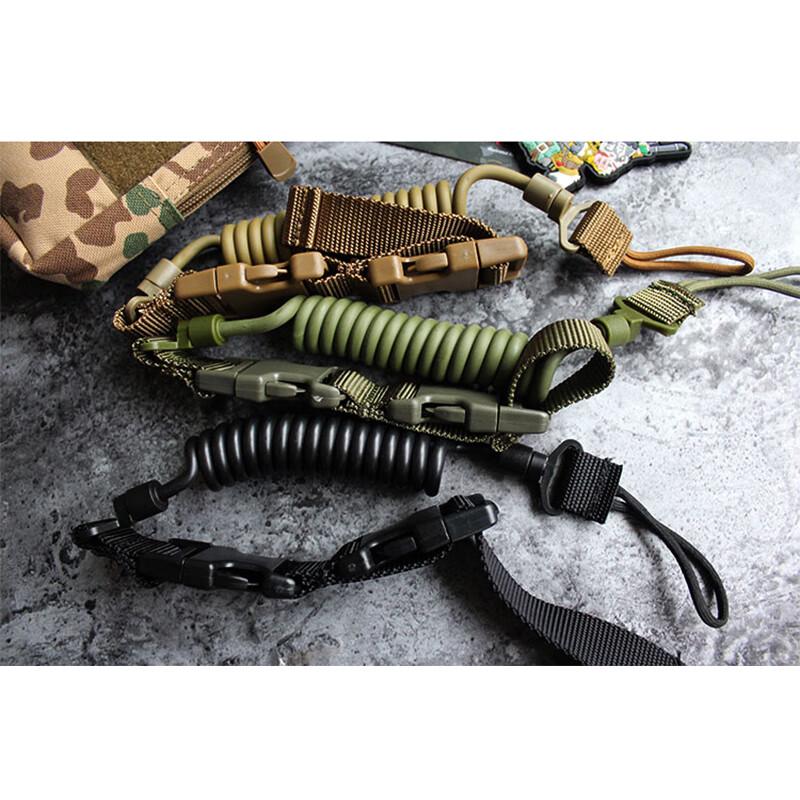 Outdoor Anti-Lost Tactical Spring Lanyard Keychain