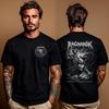 Ragnarök Wikinger Shirt: Odin vs. Fenrir Wikinger-Mythologie T-Shirt | Wikinger Ragnarök Kampfshirt | Nordisches Heidnische Wolfsshirt | Metalhead Kleidung