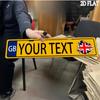 Custom UK Union Jack Yellow Aluminum Metal Sign Personalized Text Burst Flag Wall Decor