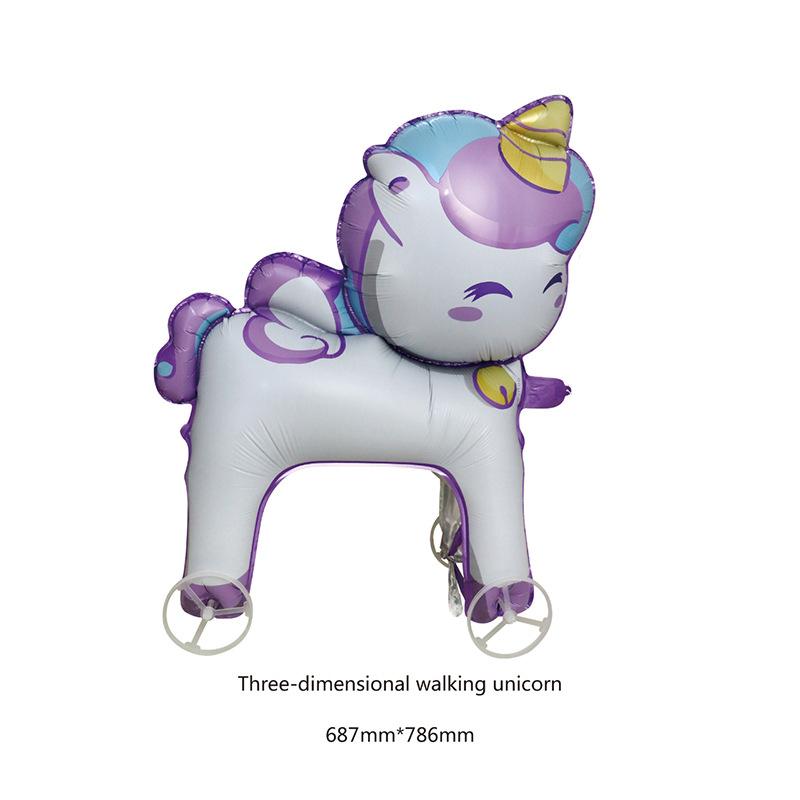 4D Cartoon Foil Balloons Elephant Stand Walking Balloon With Wheel For Kids Birthday Party Decoration Baby Shower