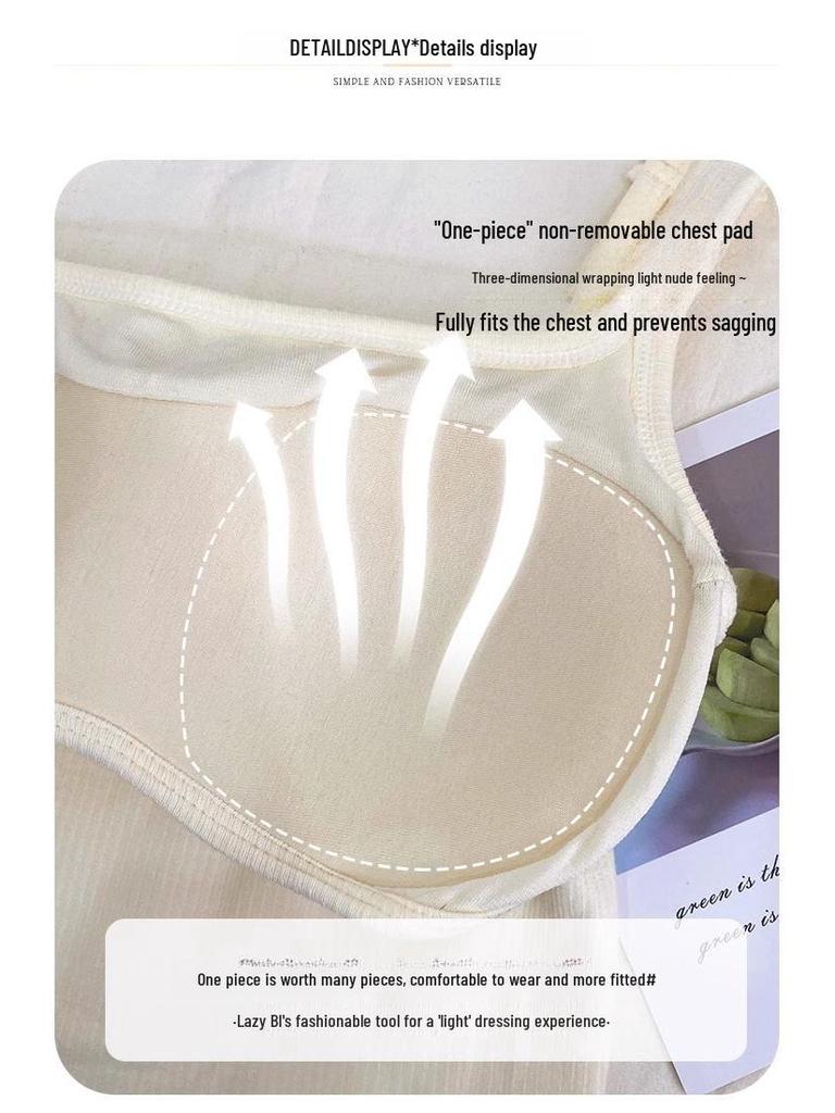 Summer Women's Camisole Vest with Chest Pads & Stylish Back Design - Perfect for Outerwear or Innerwear with Customizable Logo
