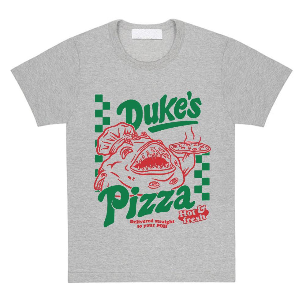 OSRS Duke's Pizza Tees Game Old School RuneScape Graphic T-shirt Cotton Crew Neck Fashion Tshirts Print Merch Casual Clothing