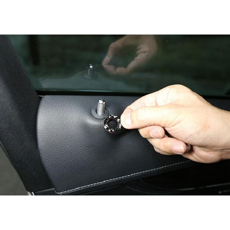 Real Carbon Fiber Door Lock Buckle Protection Trim For Benz C-Class 2015-