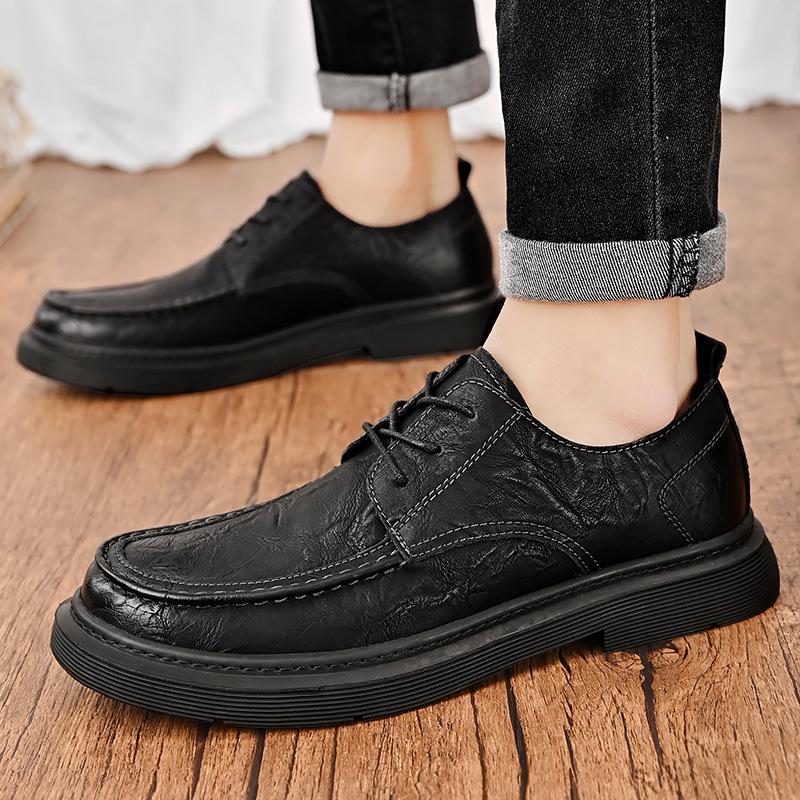 Leather shoes men's autumn new soft-soled formal wear leather men's shoes fashion versatile lace-up brock shoes