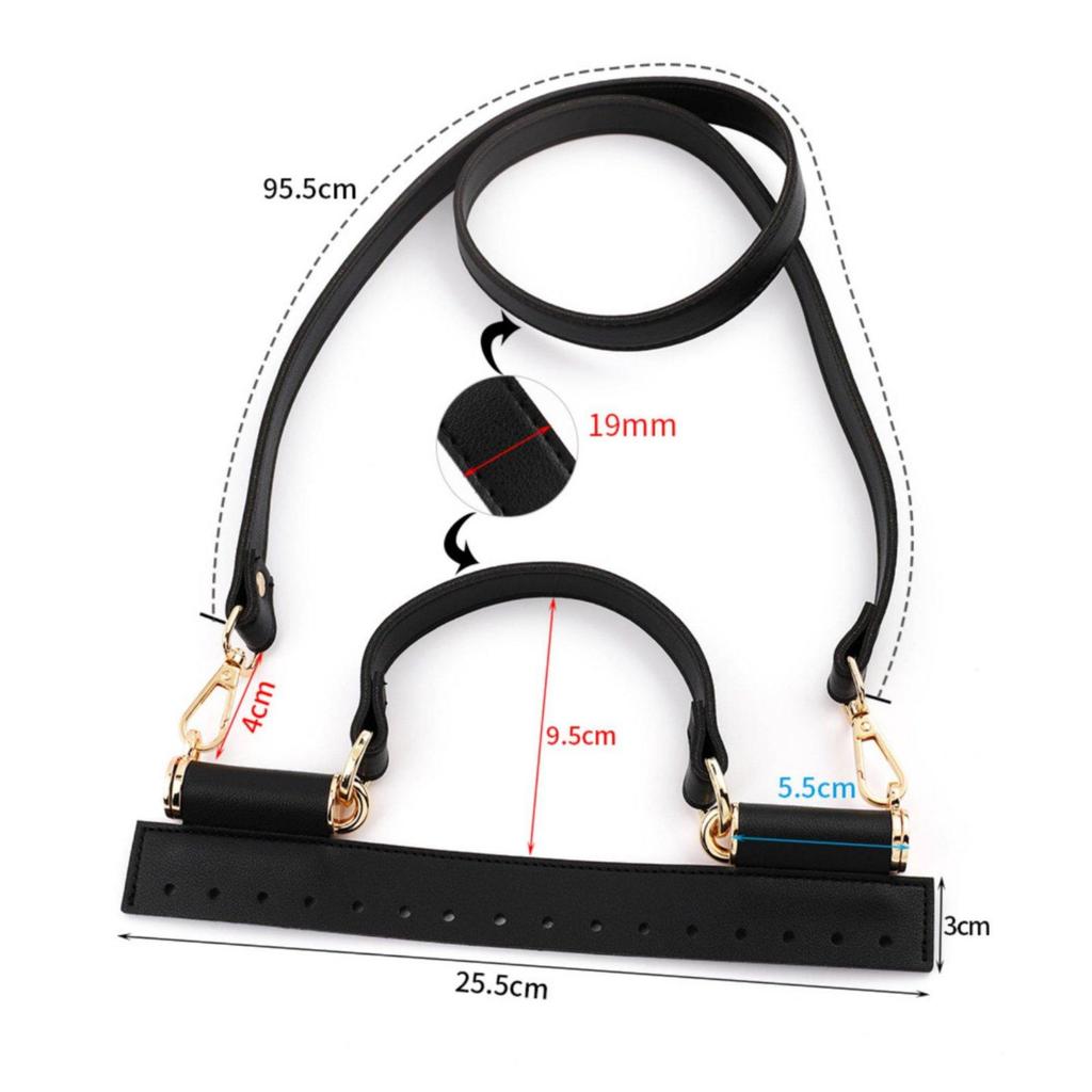 3 Pieces Woven Bag Handle Strap Easy to Install Crossbody Set Multi-Length