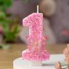 Gradient Pink Butterfly Birthday Cake Number Candles - Trendy Decoration