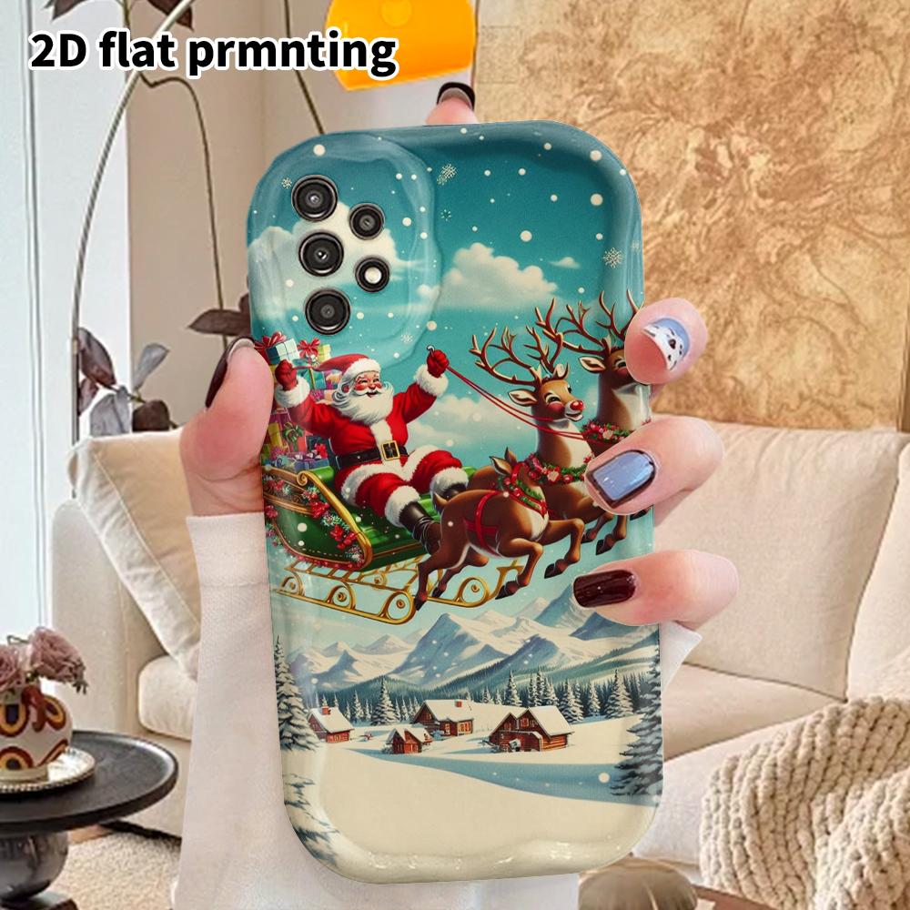 Phone Case: 2D Flat Samsung Galaxy A34 A35 M05 M06 S20 S22 S21 FE Plus 5G Protective Case, Couples Style, Retro Christmas, Christmas and Halloween Gif