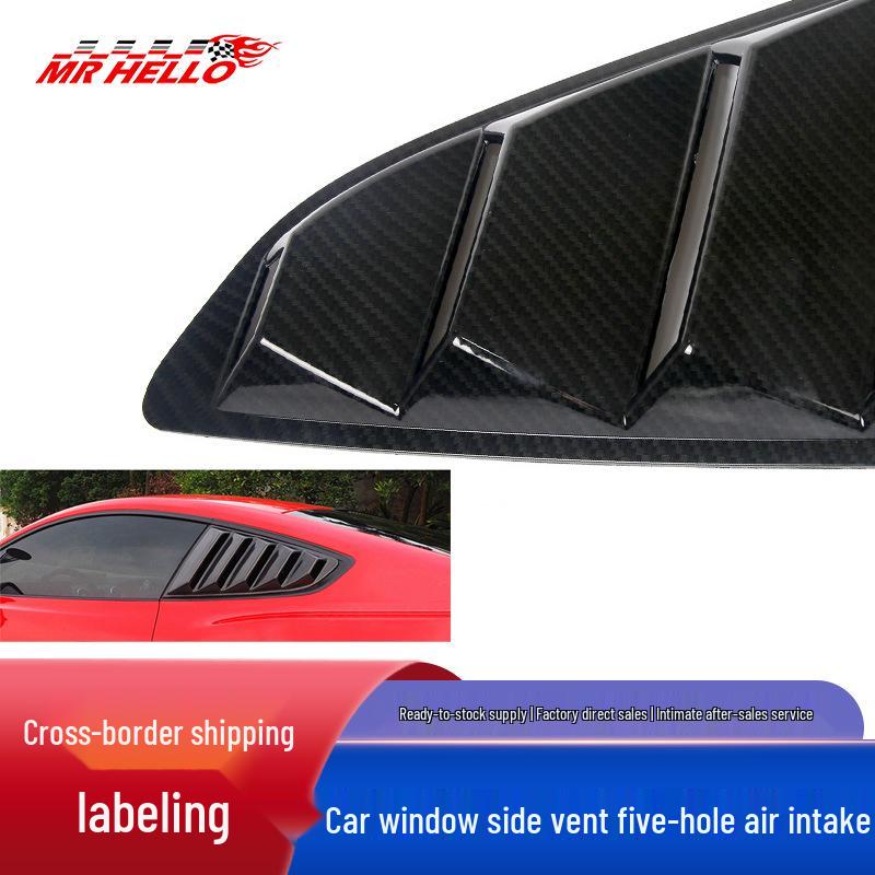 

2015-2017 Mustang Custom Side Air Intake Panel with Five Vents Black Unpainted