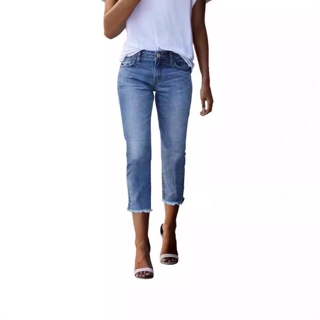 

Women s Retro Slim Fit Stretch Jeans - European & American Style M світло-синій колір