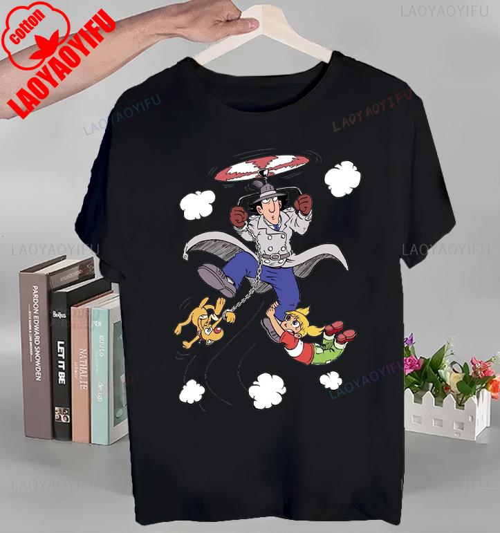 Animiertes Inspektor Gadget T-Shirt Oberteile Animiertes Inspektor Gadget T-Shirt Hochwertige Baumwolle