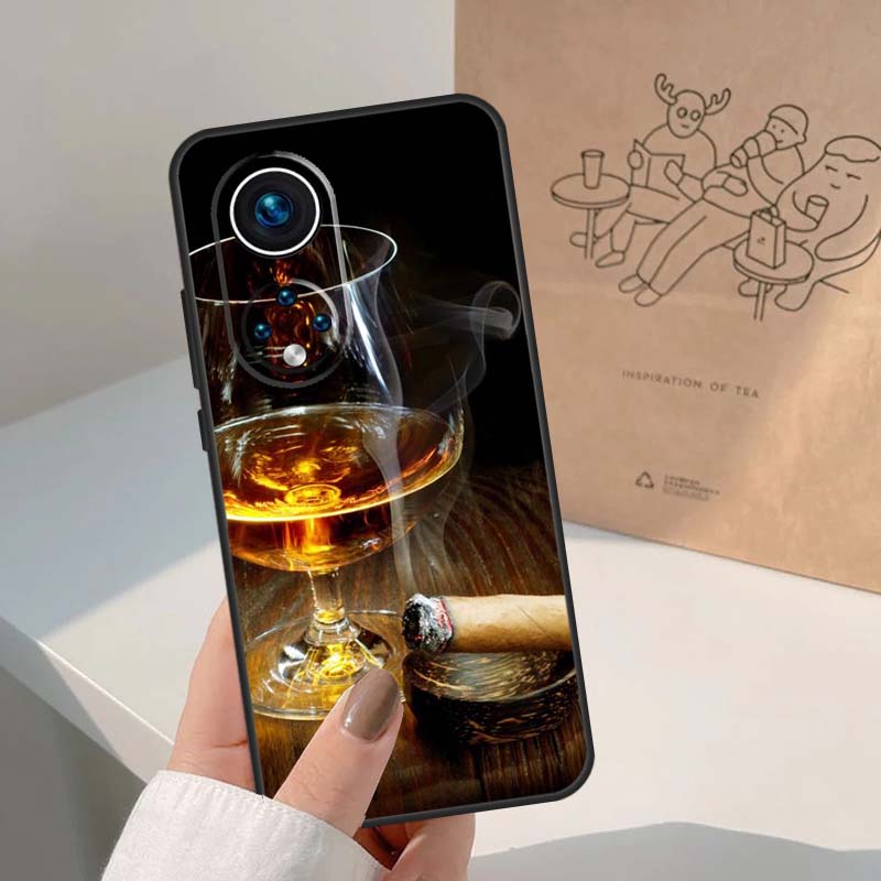 Cigar Whiskey Ice Drink For Honor Magic 7 Lite 5 6 8 Pro Case For Honor 400 200 90 70 50 X8c X8b X9a X9b X9c X9d Win