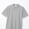 Champion Polo Short One Point Short Sleeve Polo Oxford L Shirt, Sleeve, 100% Cotton, Embroidered, Logo, Shirt, Basic, C3-Z358Z, Men's, Gray,