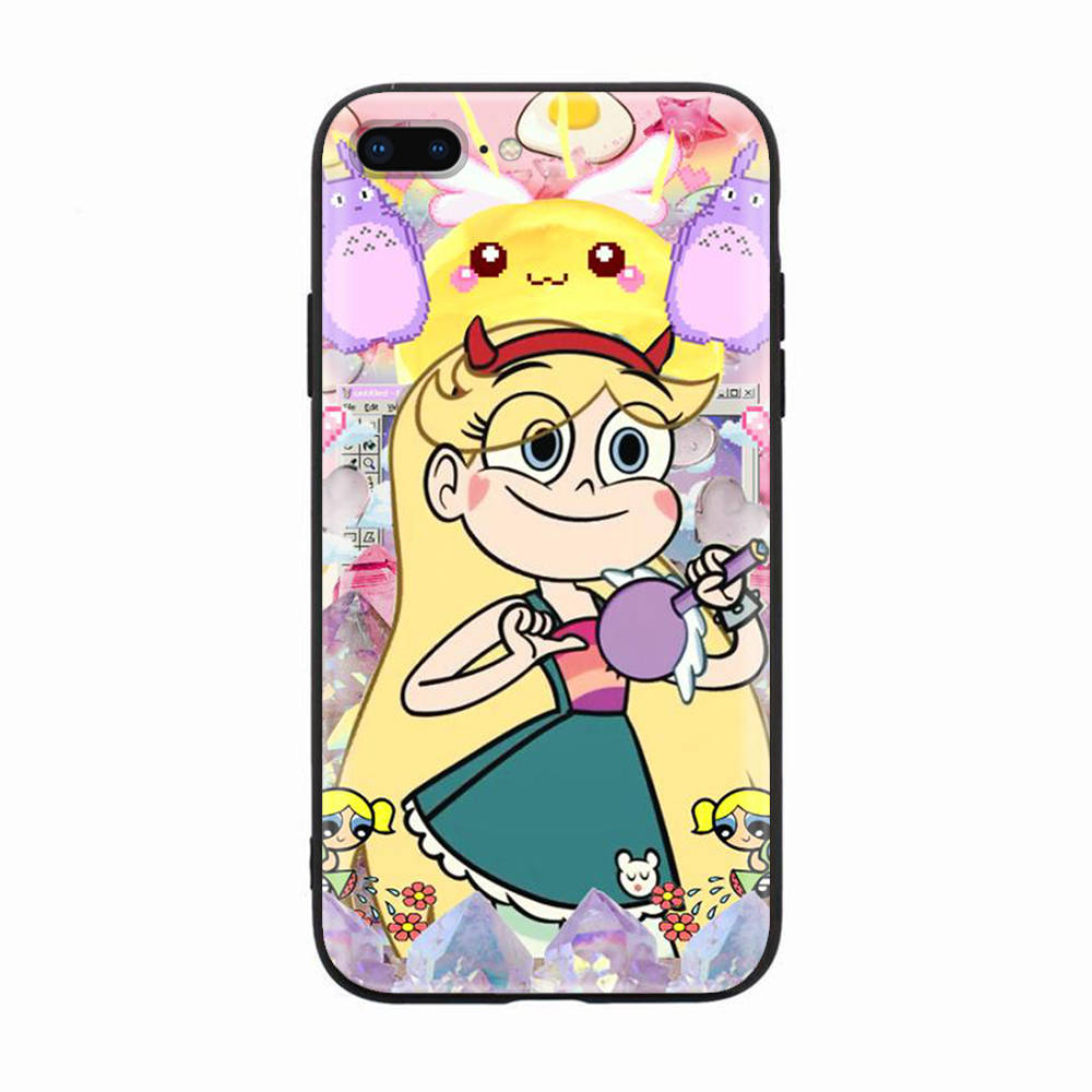 Black Case for Xiaomi Redmi 13C Note 9 iPhone XR 7 8 14 15 11 12 13 X XS Pro Max Samsung A25 S23 S24 FE Ultra Plus Star Vs the Forces of Evil