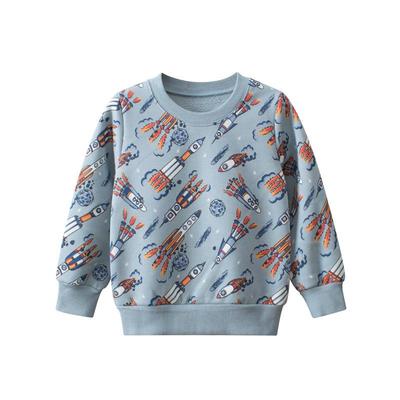 27kids Kore Karikatür Kadife Erkek Sweatshirt - Sonbahar/Kış Koleksiyonu