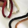 Multi-Layer Beads Women's Necklace Stainless Steel Magnetic Clasp Bohemian Necklace  Party