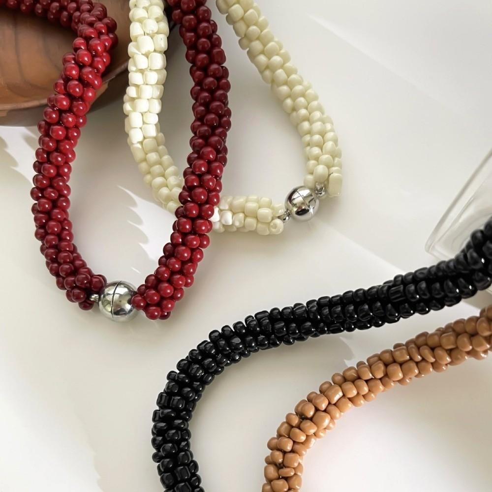 Multi-Layer Beads Women's Necklace Stainless Steel Magnetic Clasp Bohemian Necklace Party