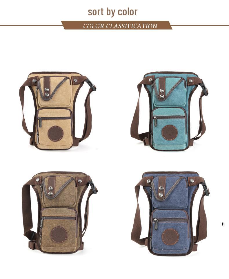 Men's Retro Outdoor Canvas Waist & Leg Bag - Versatile Crossbody and Shoulder Bag
