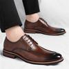 Men's leather shoes Classic casual British style Work or office Dress up party groom's wedding Black brown plus size Shoes